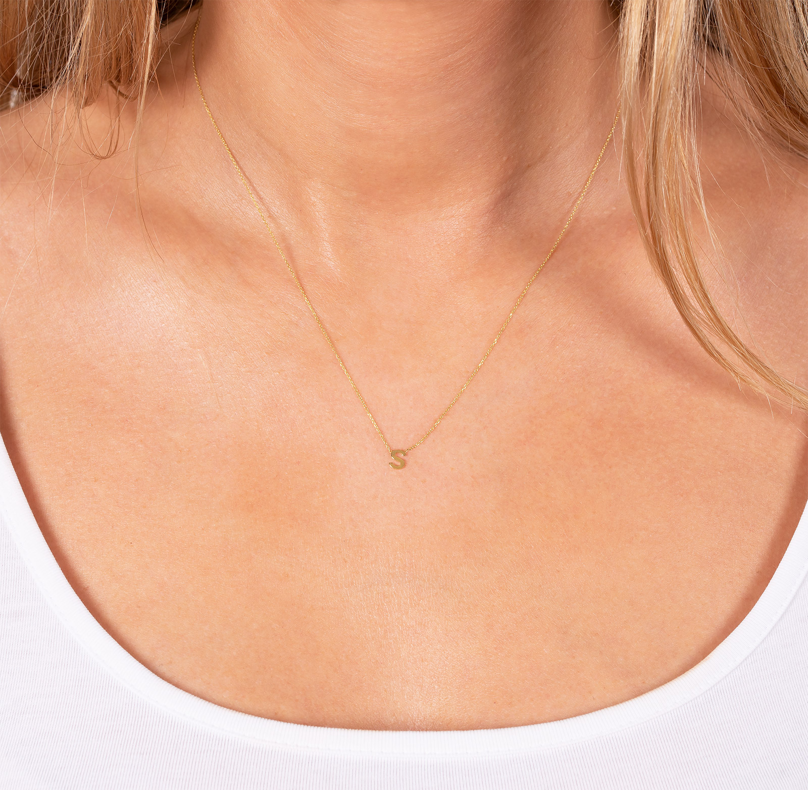 Halsband 9k guld - Bokstav S