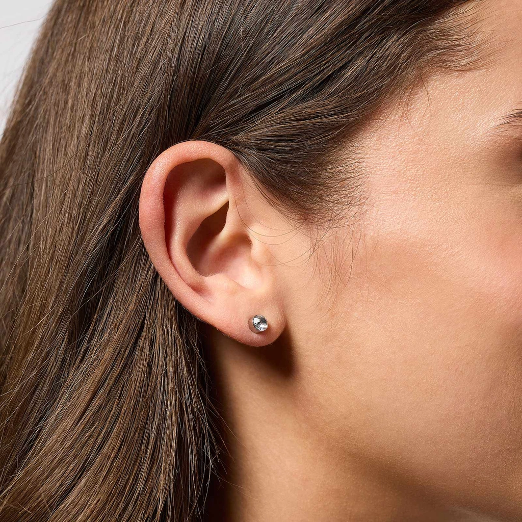 3-pack silverfärgade örhängen - studs