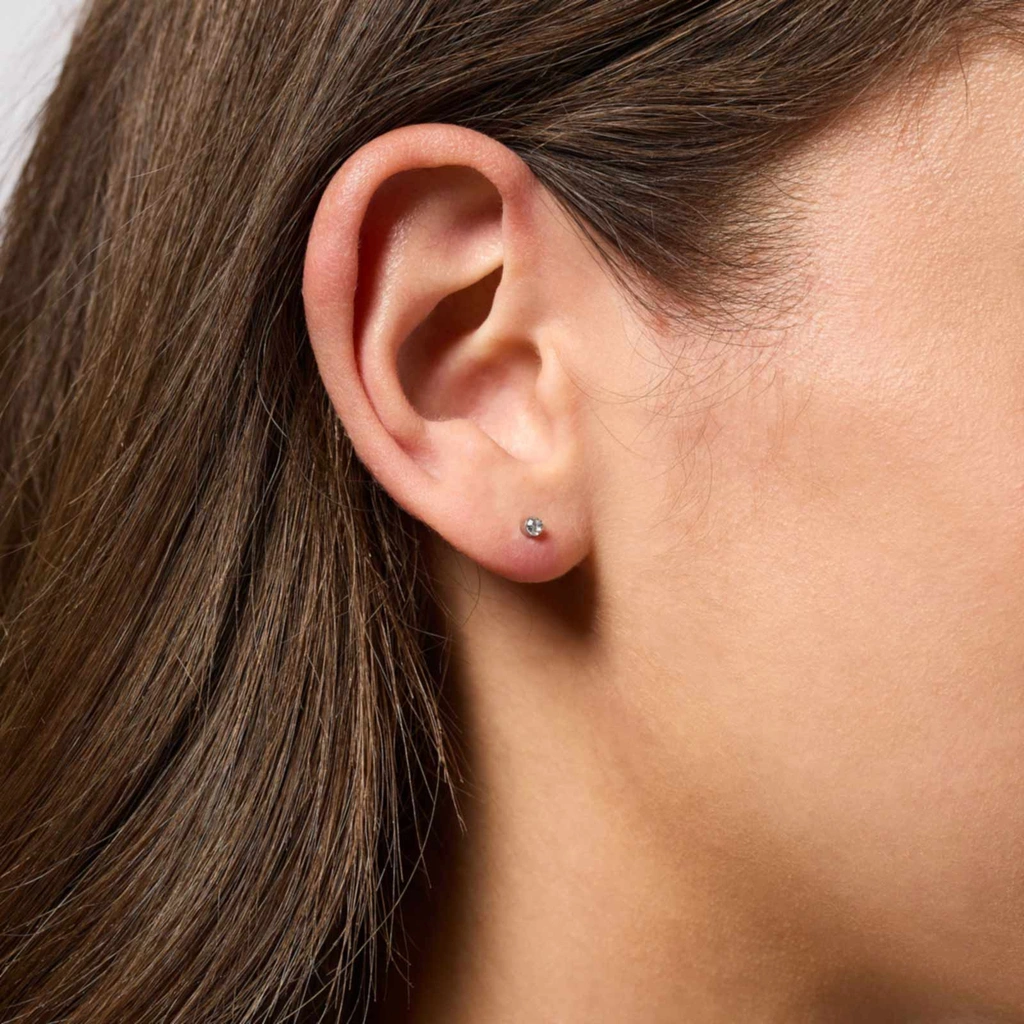 3-pack silverfärgade örhängen - studs