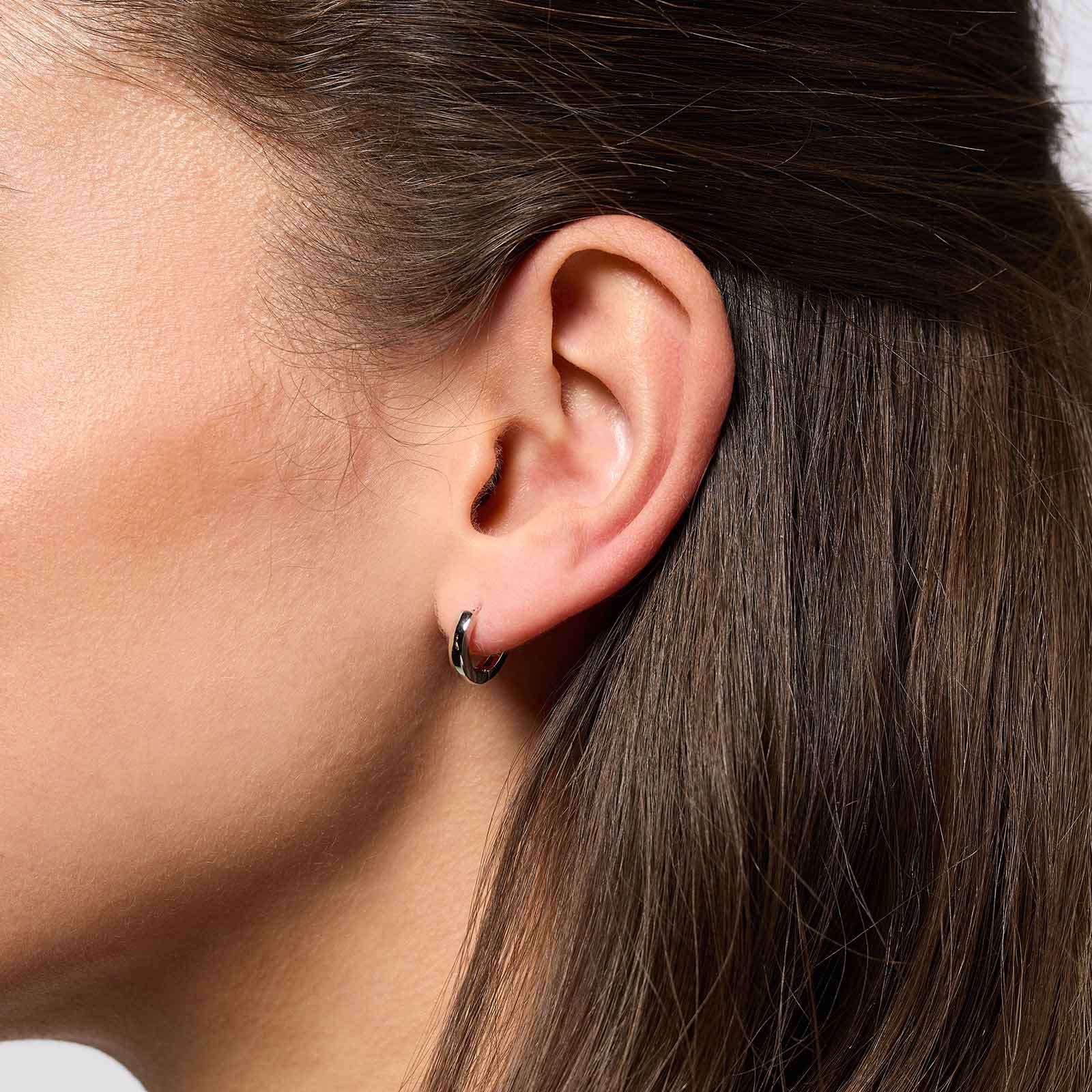 Örhängen äkta silver - släta hoops 12 mm
