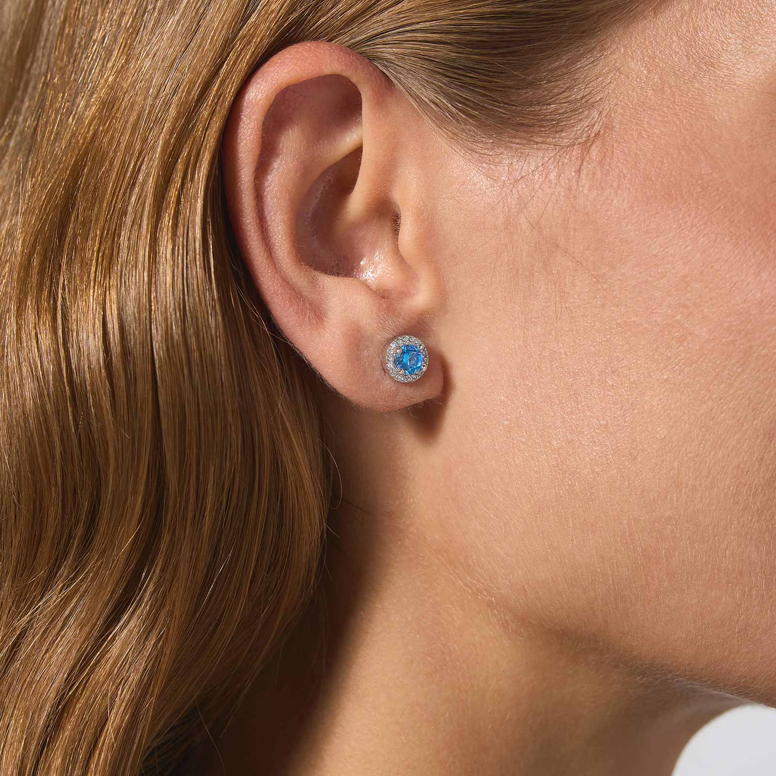 Örhängen äkta silver, månadsten Mars