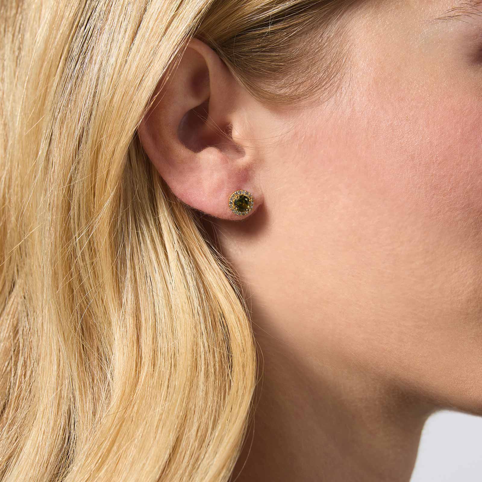 Guldpläterade silverörhängen - månadsten Augusti