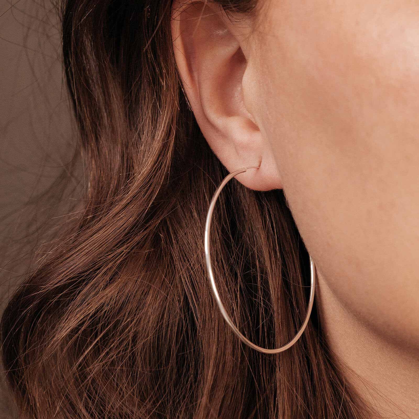 Örhängen i äkta silver - hoops 50 mm