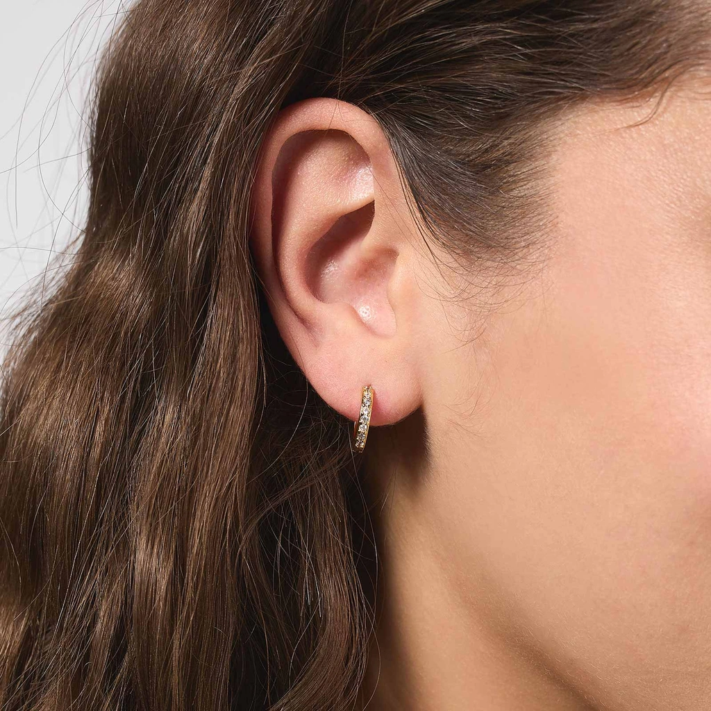 Guldpläterade silverörhängen - hoops 12 mm
