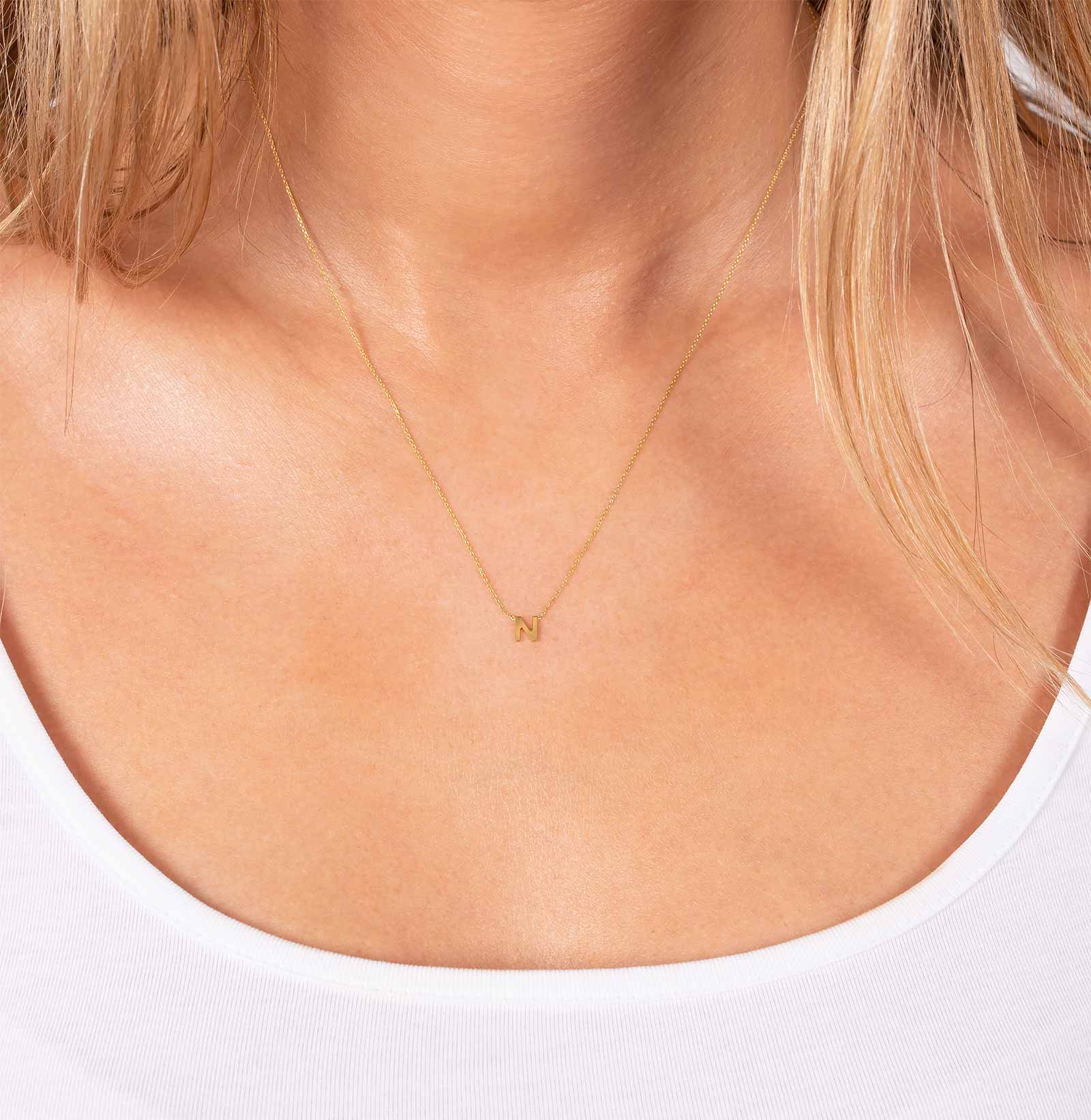 Halsband 9k guld - Bokstav N