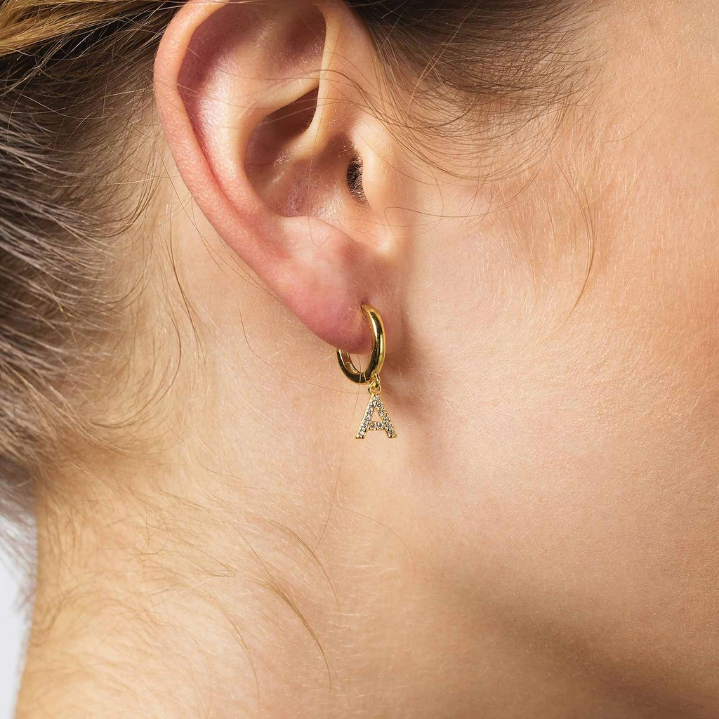 Guldpläterade silverörhängen - hoops A