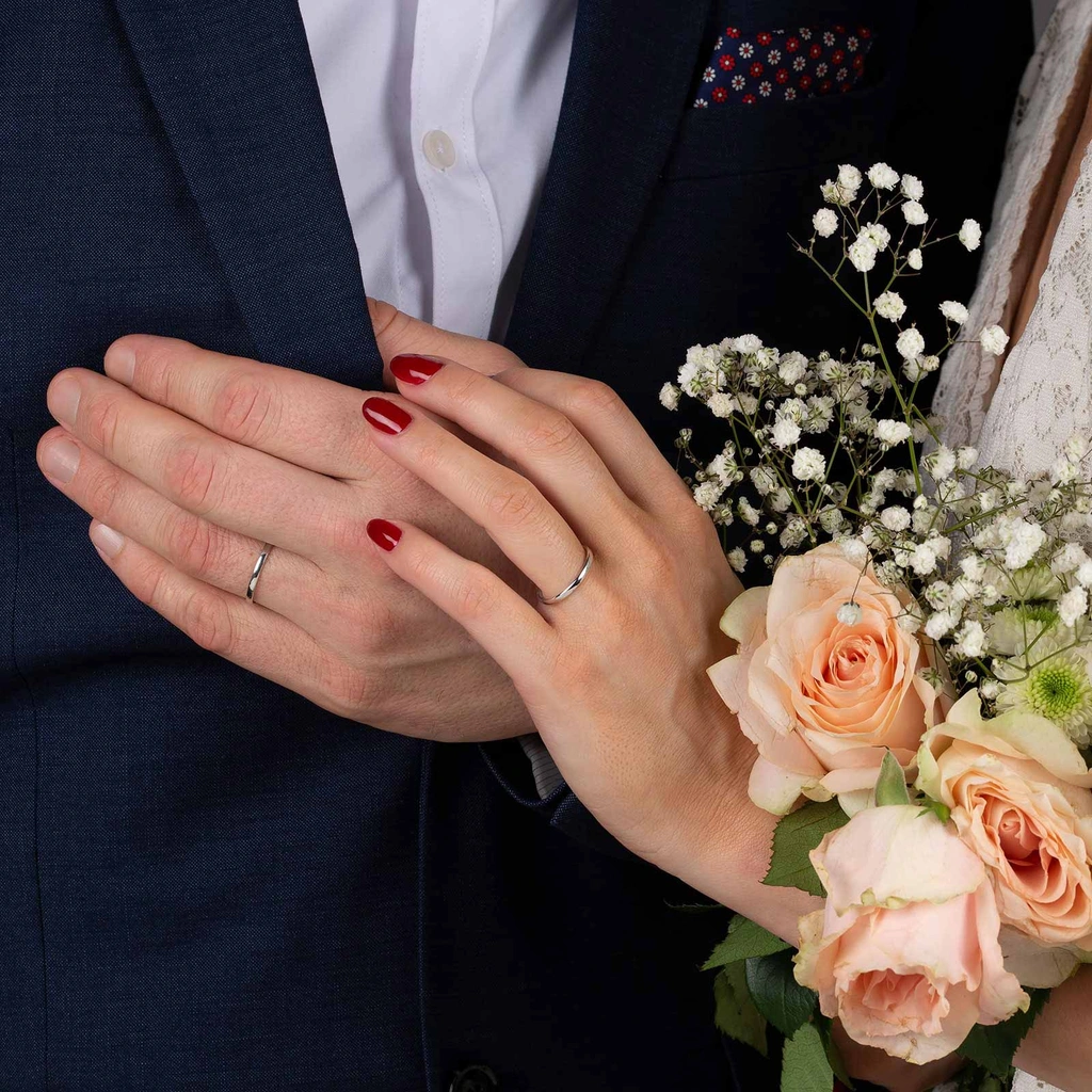 Förlovningsring 18k vitguld - Slät 2 mm / 1,1 mm