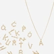 Halsband med bokstäver a-z Guld