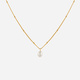 Guldpläterat silverhalsband - odlad pärla 42+3 cm