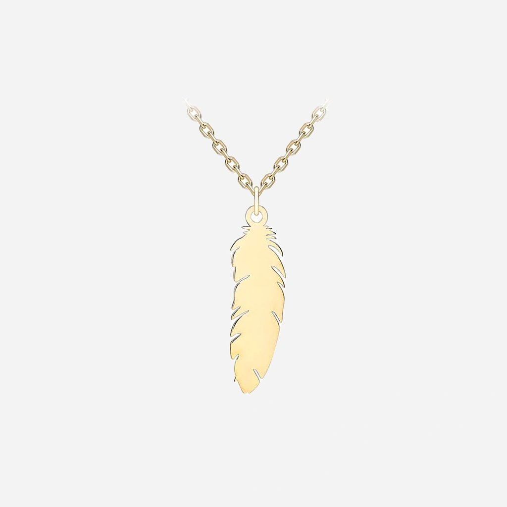 Halsband 9k guld - fjäder 41-46 cm