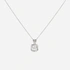 Silverhalsband slingrande hjärtan 42+3 cm