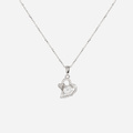 Halsband i äkta silver - hjärta & sten, 40+5 cm