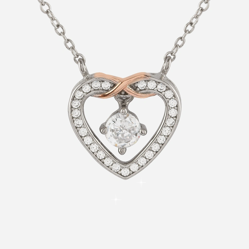 Silverhalsband med hjärtberlock 42+3 cm