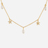 Guldpläterat silverhalsband - odlade pärlor 42+3 cm