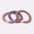 3-pack Flätade Hårsnoddar - Rosa