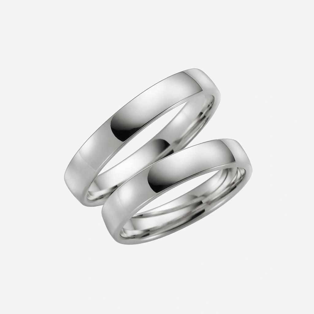 Förlovningsring 9k vitguld - rak 4 mm / 1,4 mm