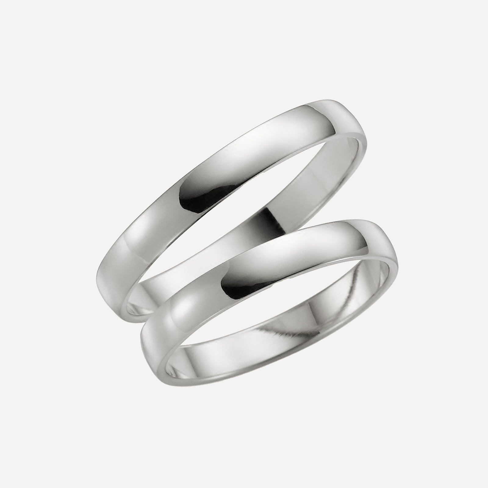 Förlovningsring 9k vitguld - kupad 3 mm / 1 mm