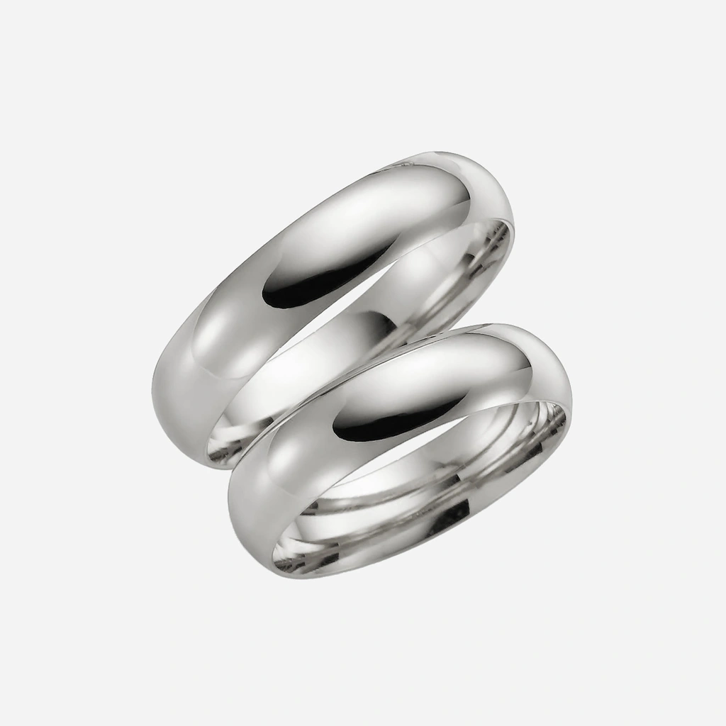 Förlovningsring 9k vitguld - kupad 5 mm / 1,5 mm