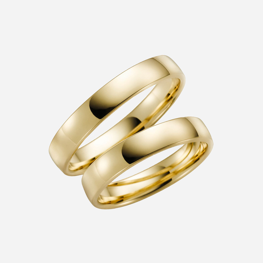 Förlovningsring 18k guld - Kupad 4 mm / 1,4 mm