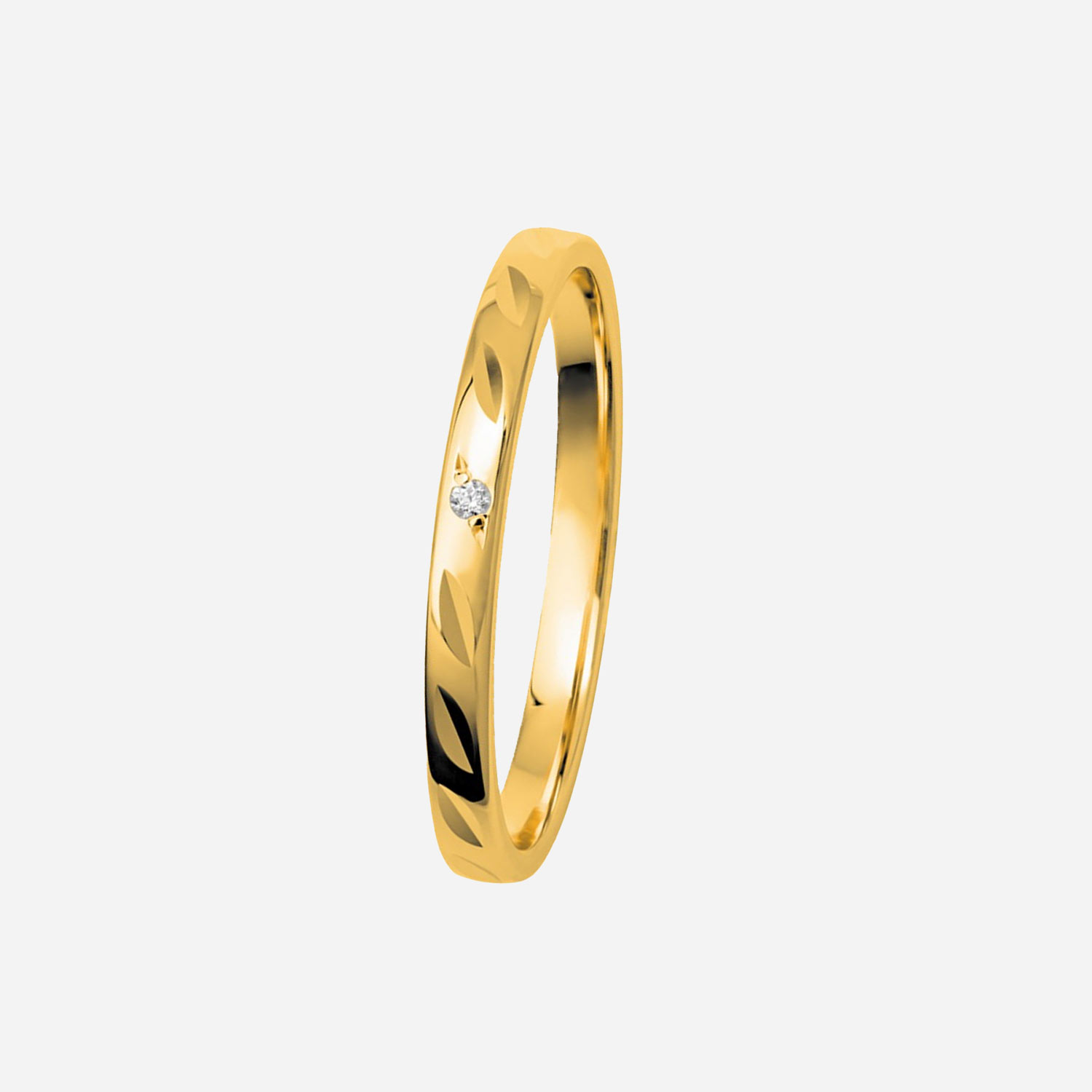 Förlovningsring 18k guld diamant - 2 mm / 1,1 mm