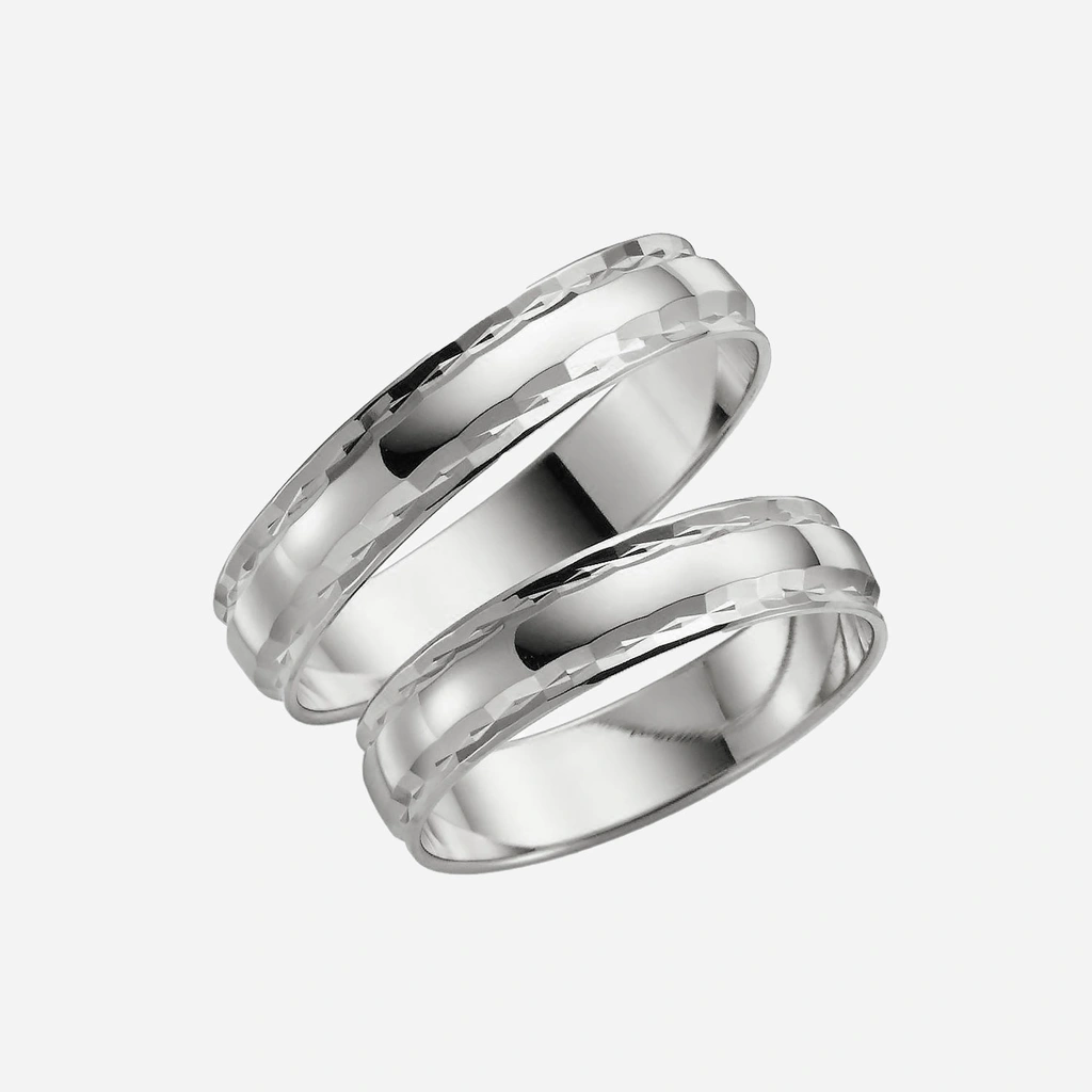 Förlovningsring 18k vitguld - Kupad 4,5 mm / 1 mm