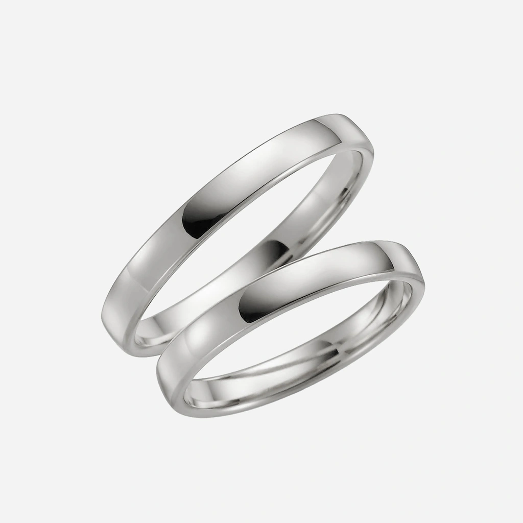 Förlovningsring 9k vitguld - Rak 3 mm / 1,3 mm