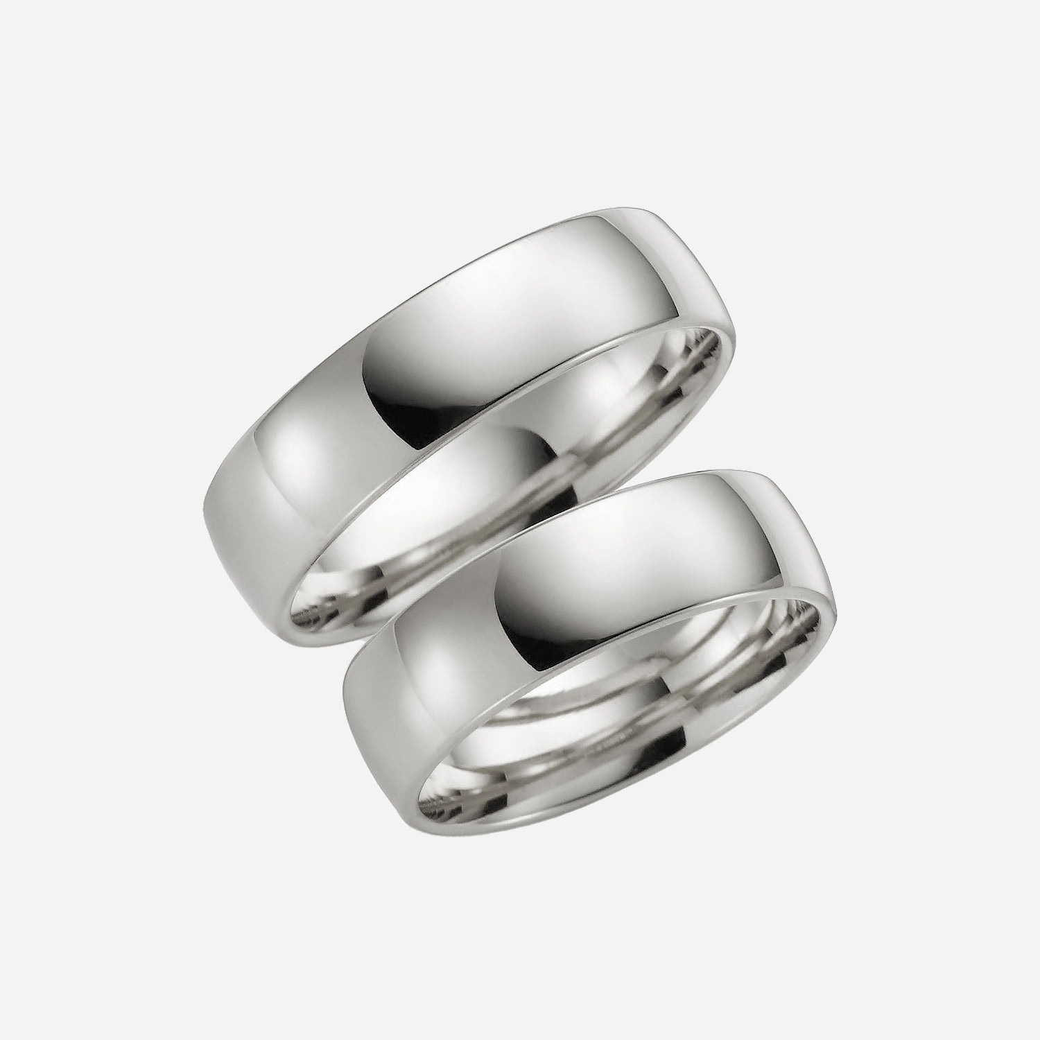 Förlovningsring 9k vitguld - kupad 6 mm / 1,5 mm