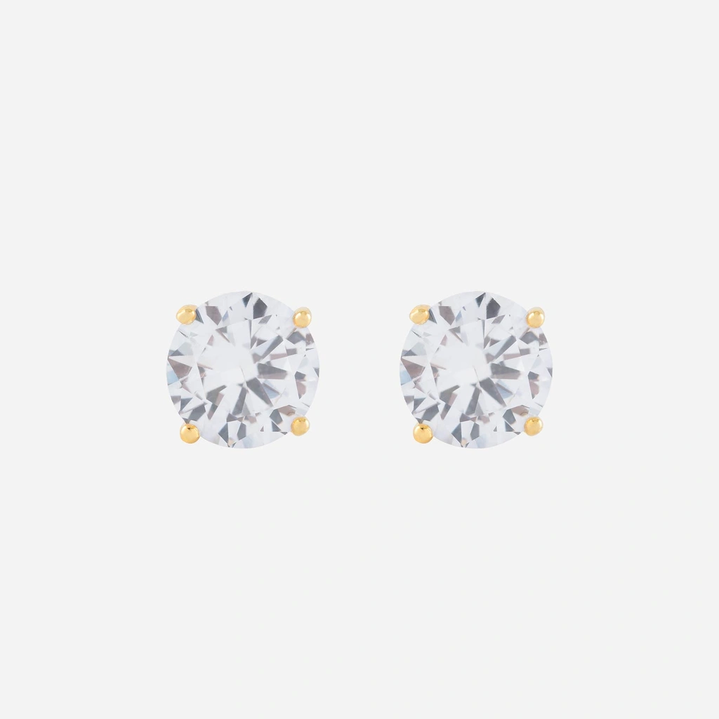 Guldpläterade silverörhängen - Kubisk Zirkonia 6 mm