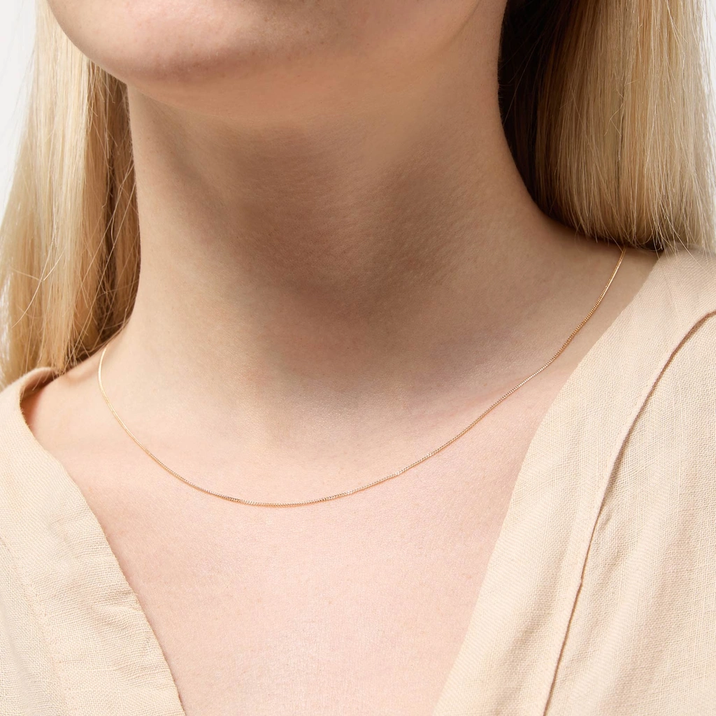 Halsband 18k guld - Pansarlänk 38+4 cm / 0,7 mm
