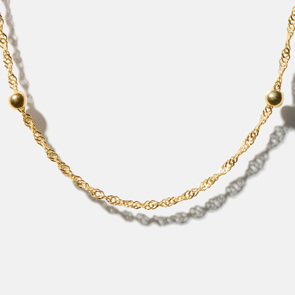 Halsband 9k guld -Twist 46 cm