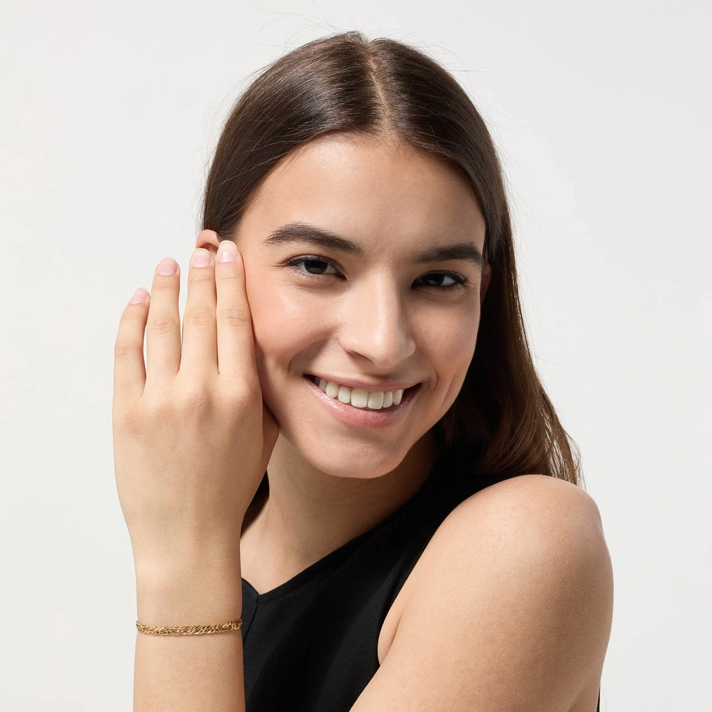 Armband dam 9k guld - 19 cm