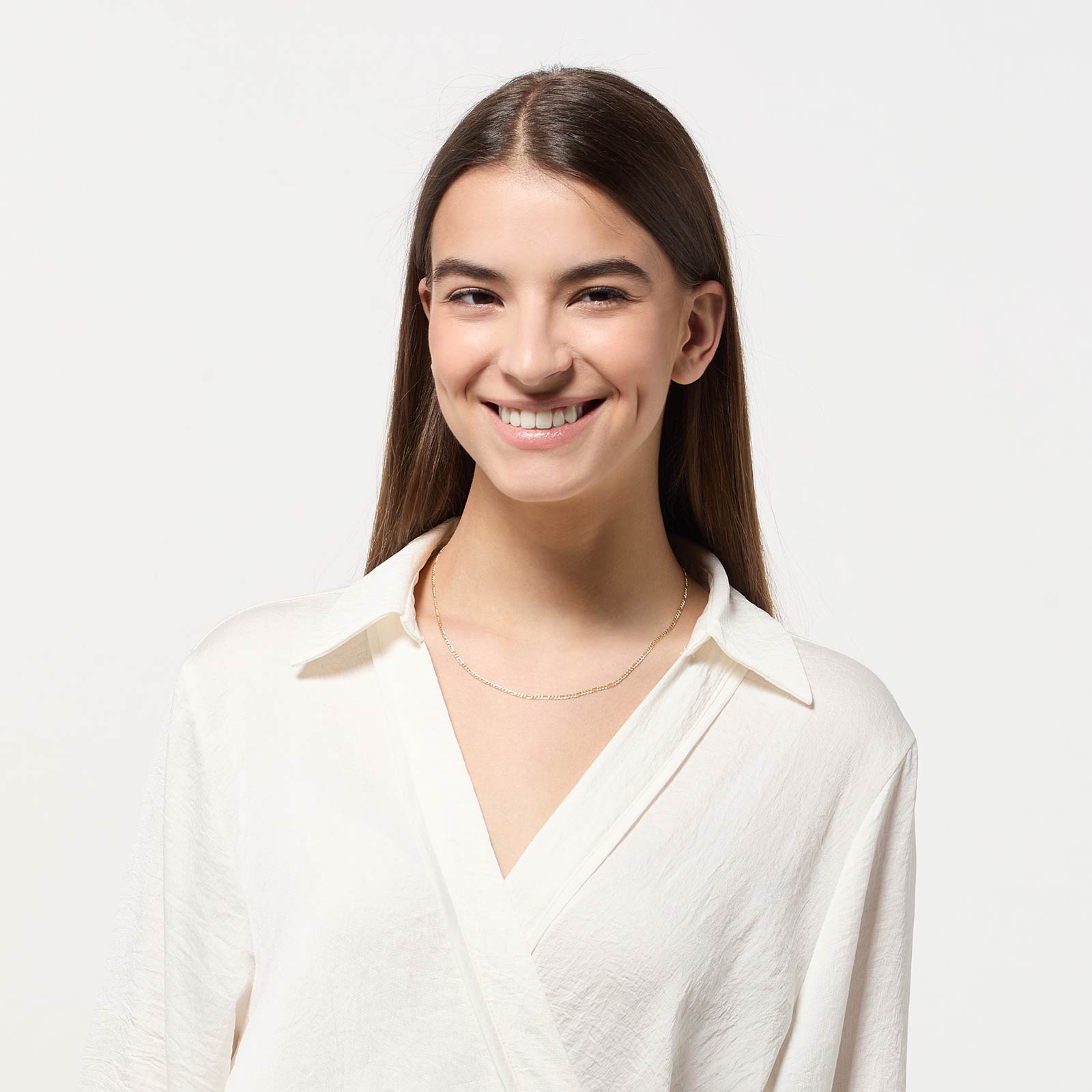 Halsband 9k guld - Figarokedja 46 cm