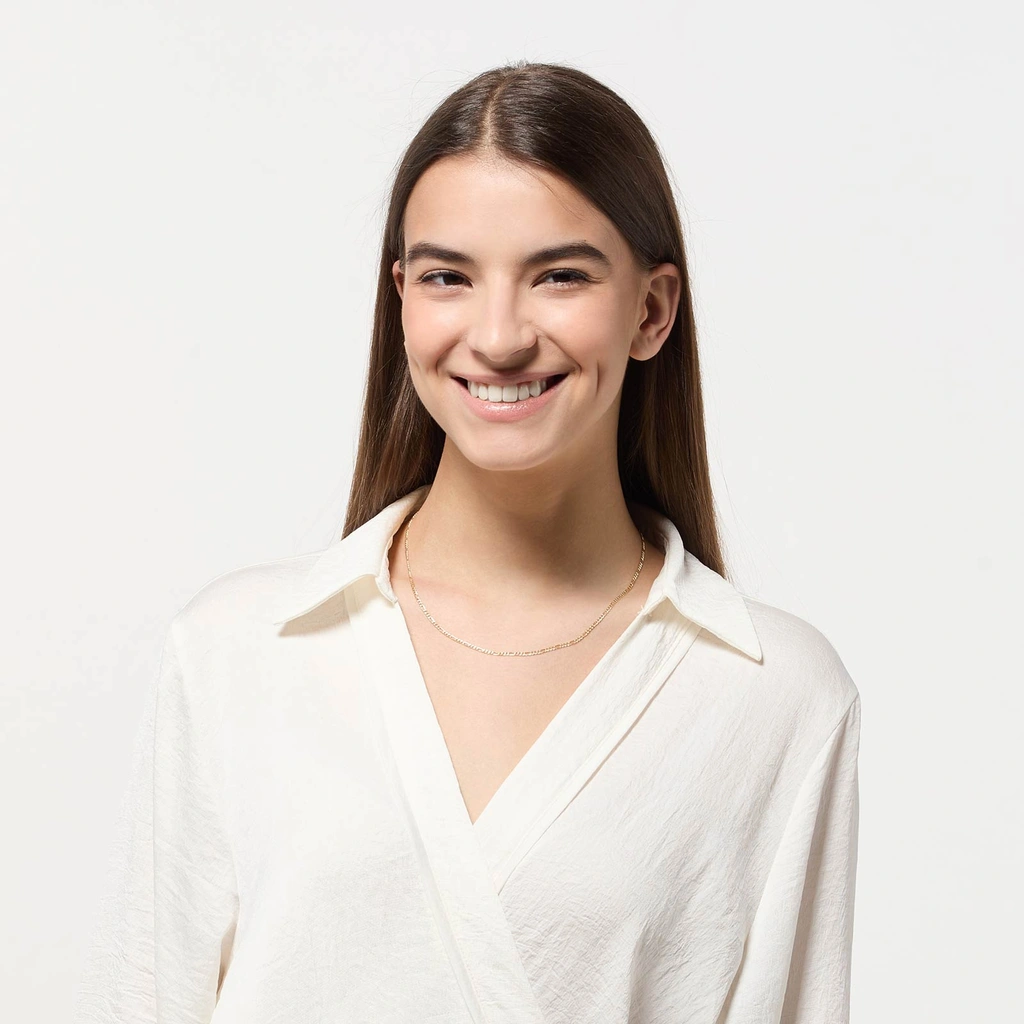 Halsband 9k guld - Figarokedja 46 cm