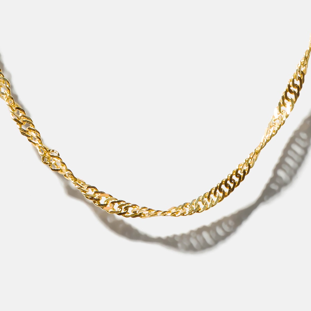 Halsband 9k guld - Twist 46 cm