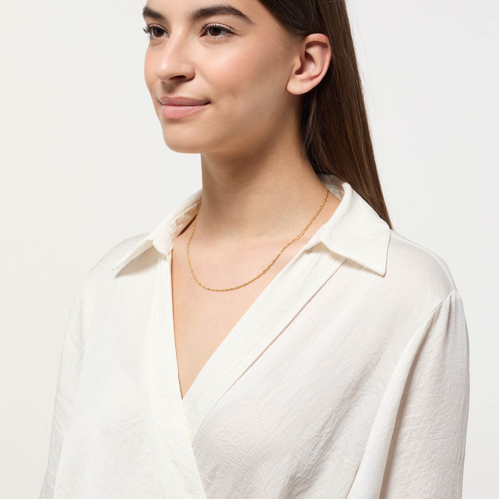 Halsband 9k guld - Twist 46 cm