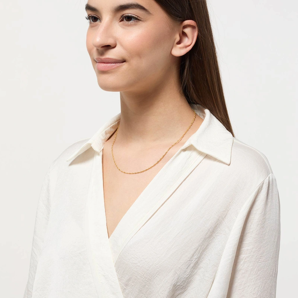 Halsband 9k guld - Twist 46 cm