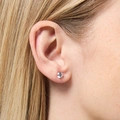 Örhängen 18k guld - Kubisk Zirkonia 6 mm