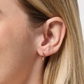 Örhängen 18k guld - kupade hoops 15 mm /3 mm