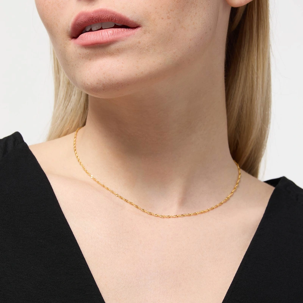 Halsband 9k guld - Twist 41 cm