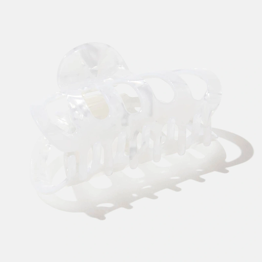 Hårklämma - vit skimrande