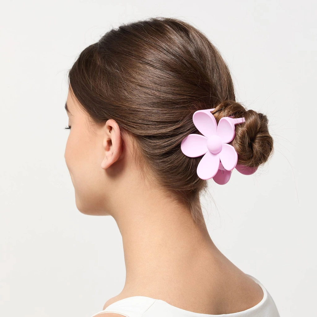 Hårklämma - rosa blomma