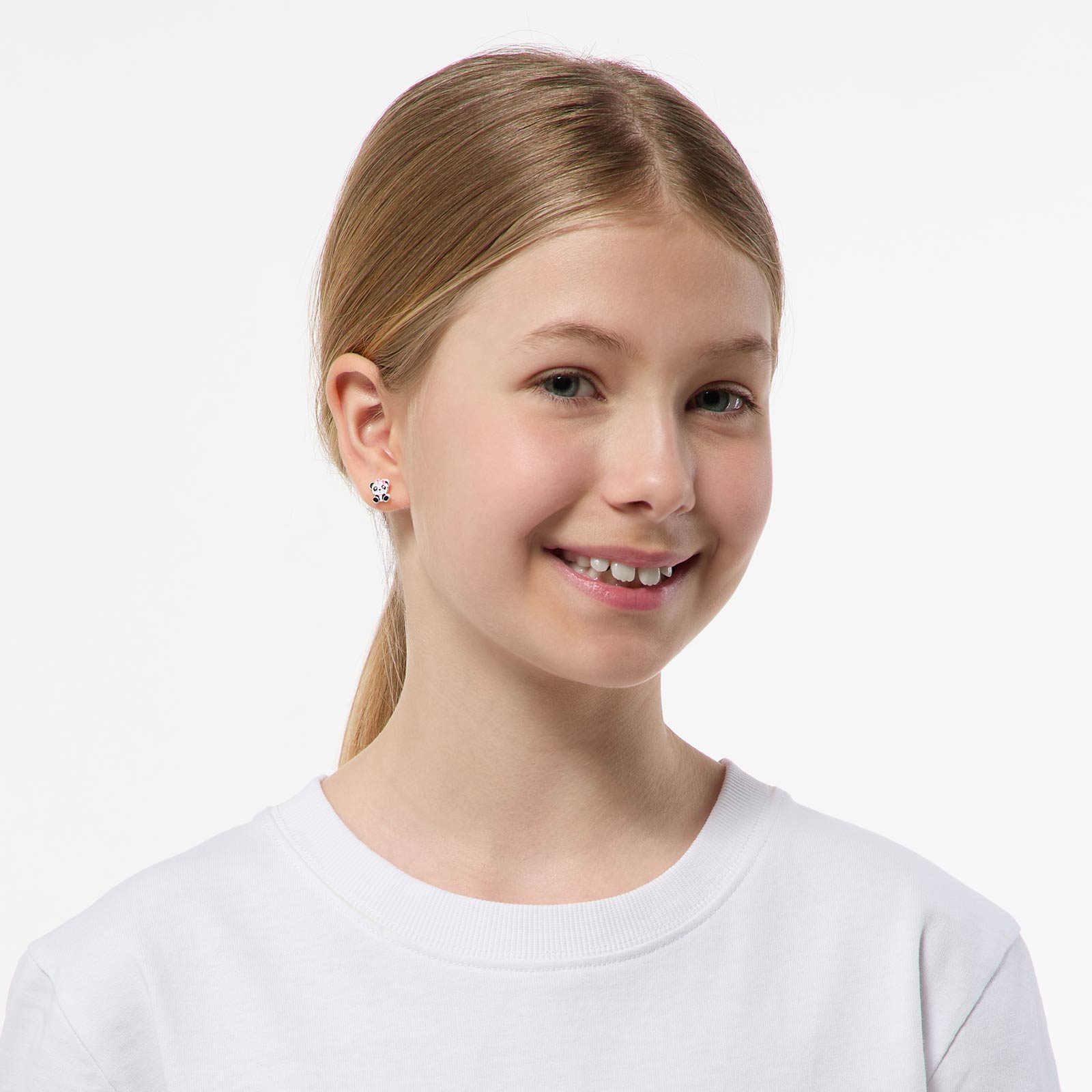 Silverörhängen för barn - pandor