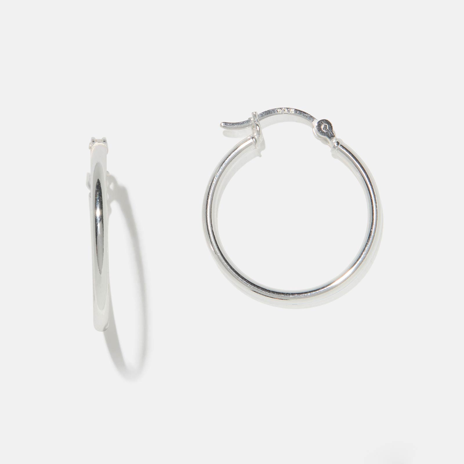 Örhängen i äkta silver - släta hoops 25 mm