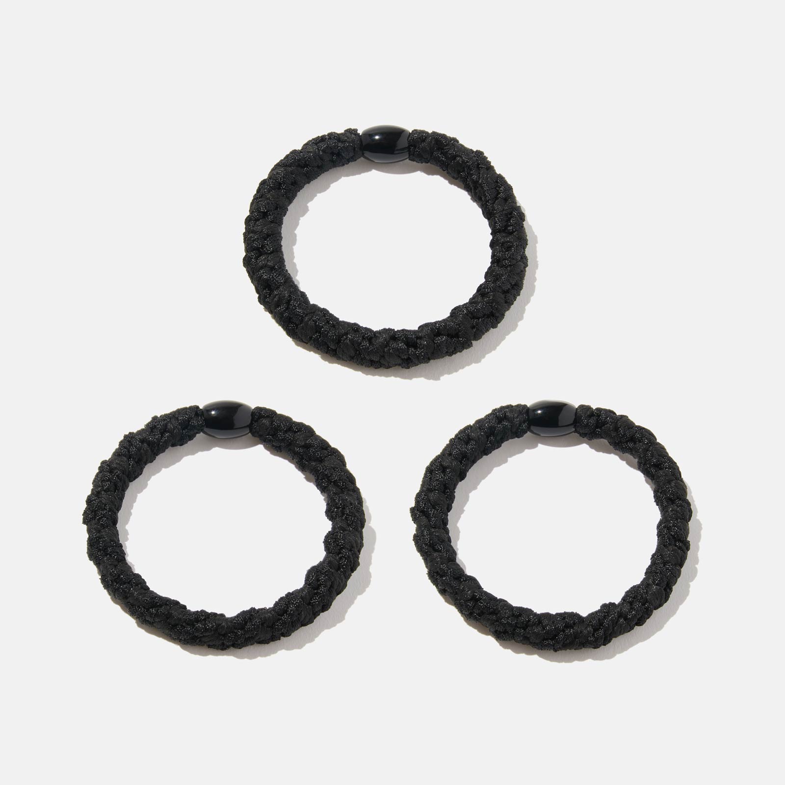 3-pack Flätade Hårsnoddar - Svart