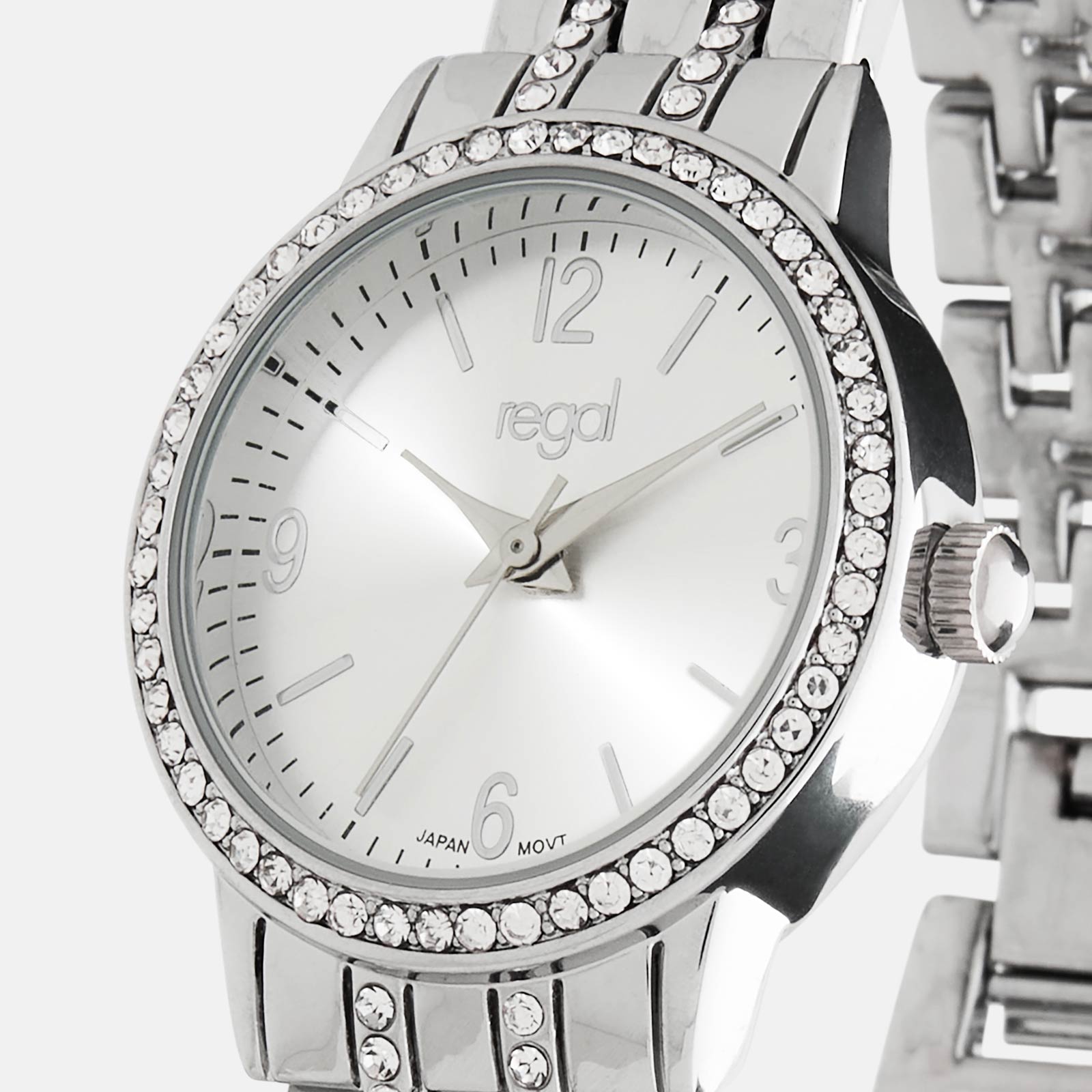 Regal klockset dam - metallband, silverton/vit, 26mm