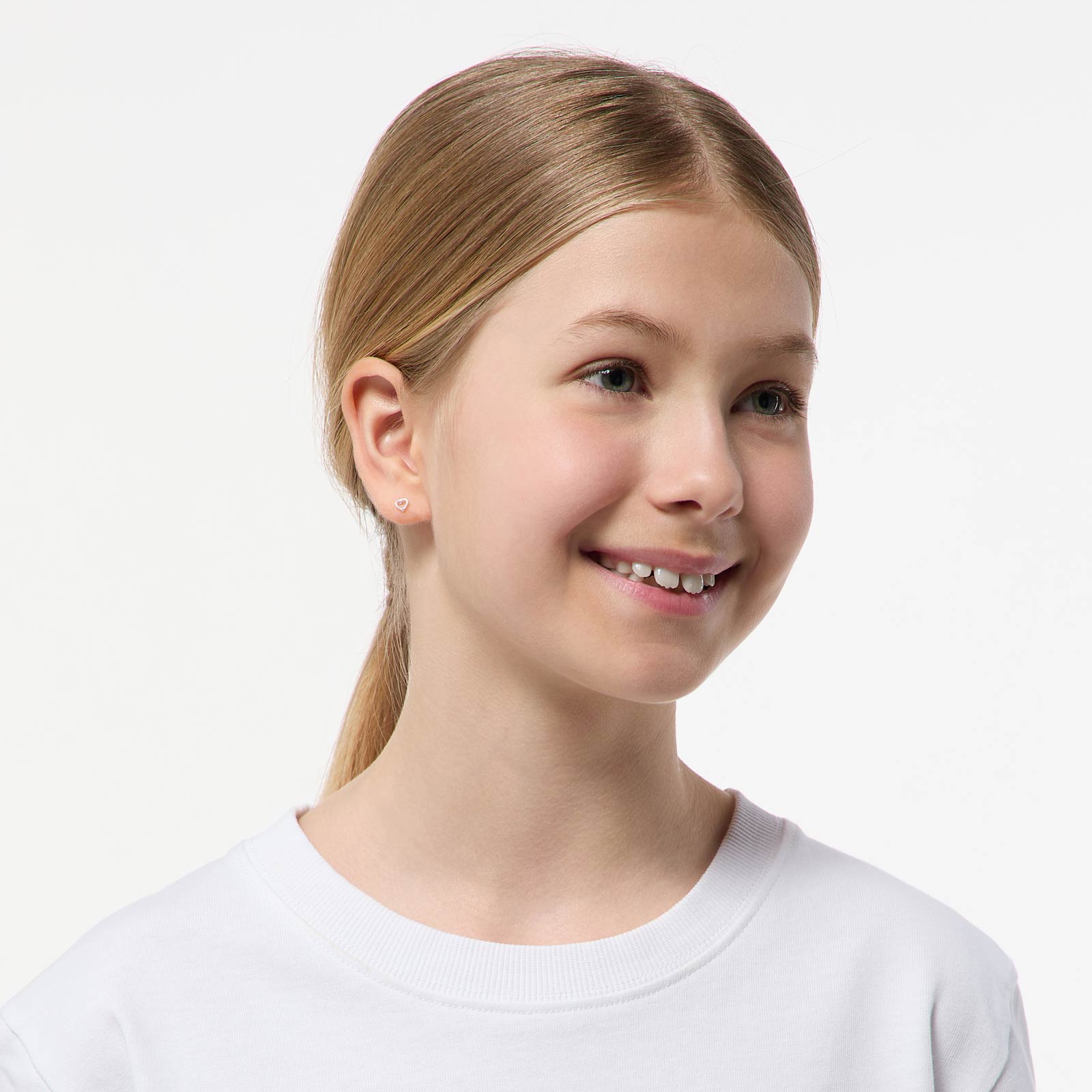 Silverörhängen för barn - hjärtan