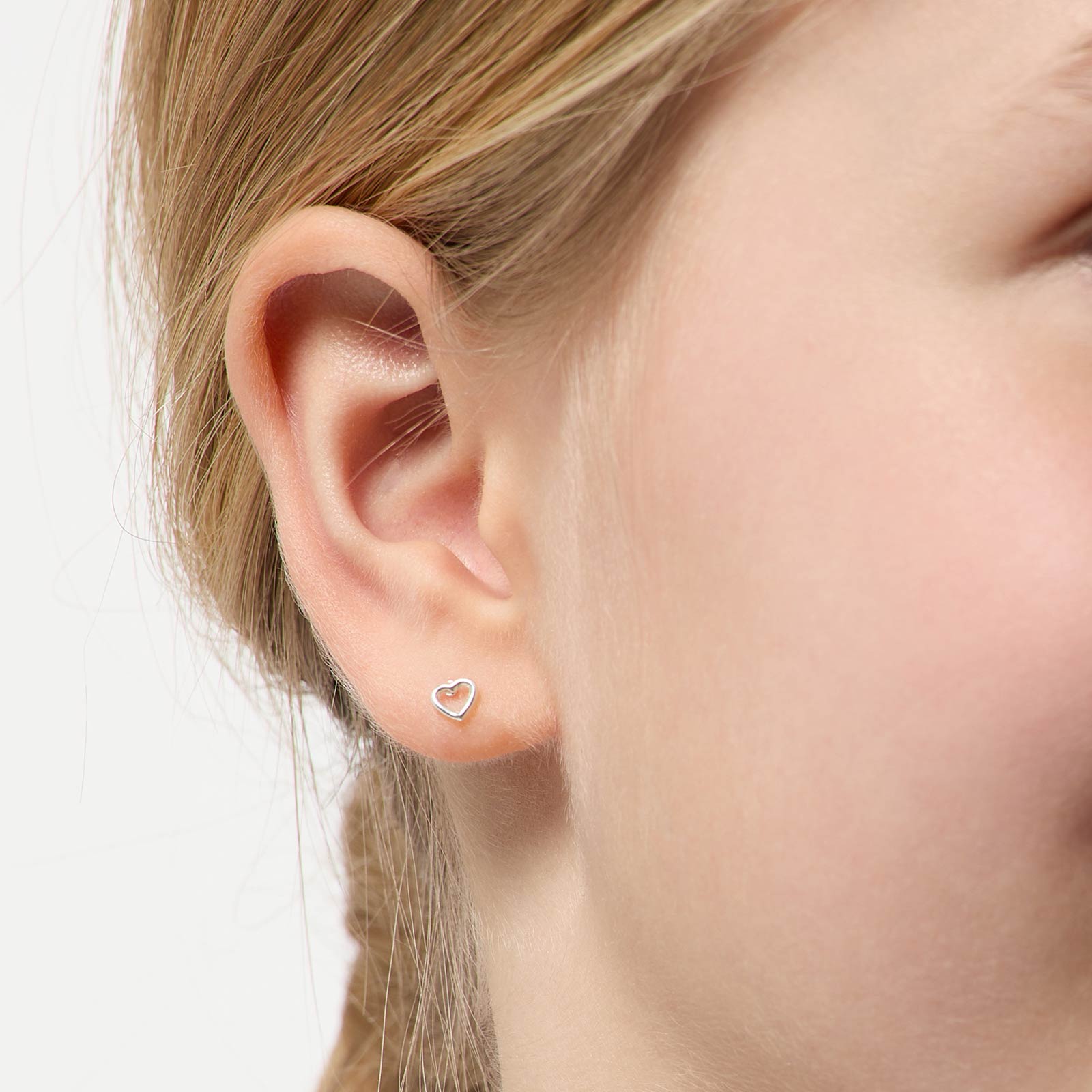 Silverörhängen för barn - hjärtan