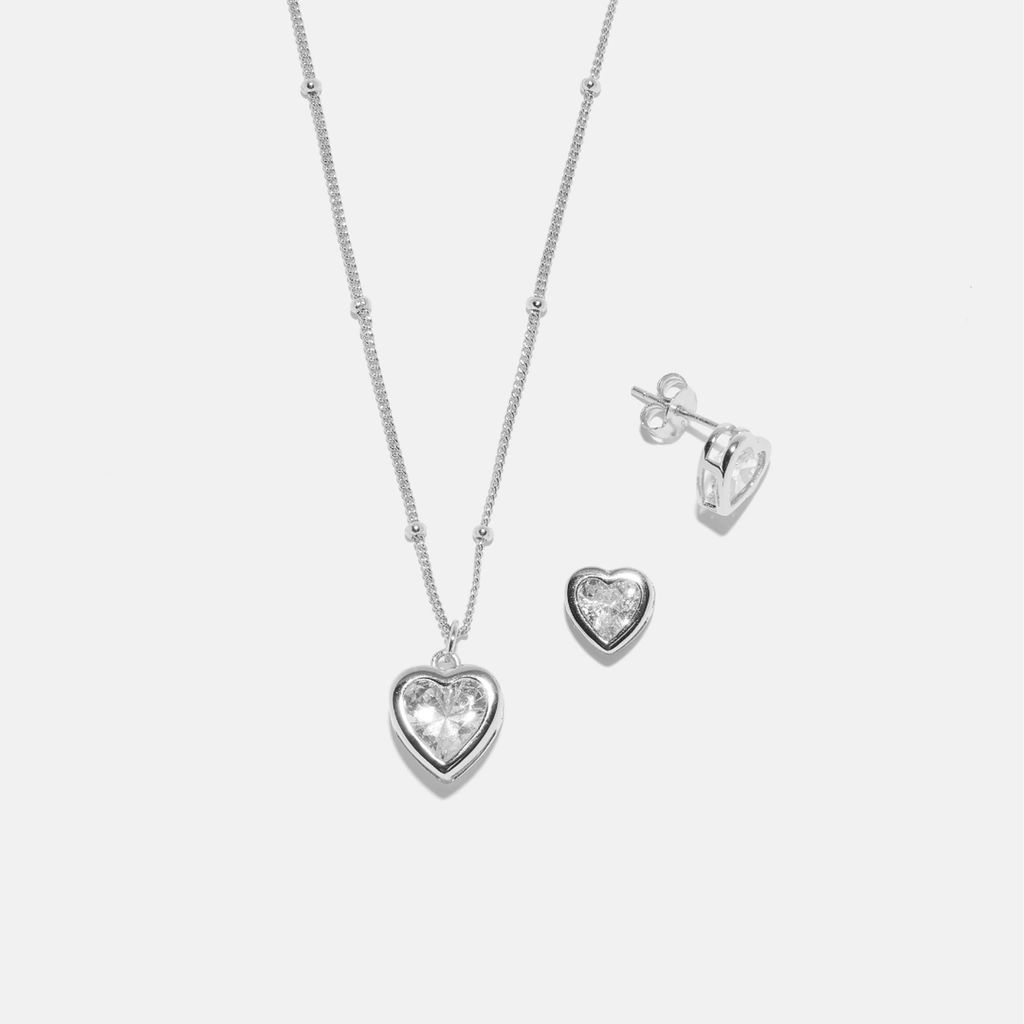 Smyckeset i äkta silver - halsband & örhängen