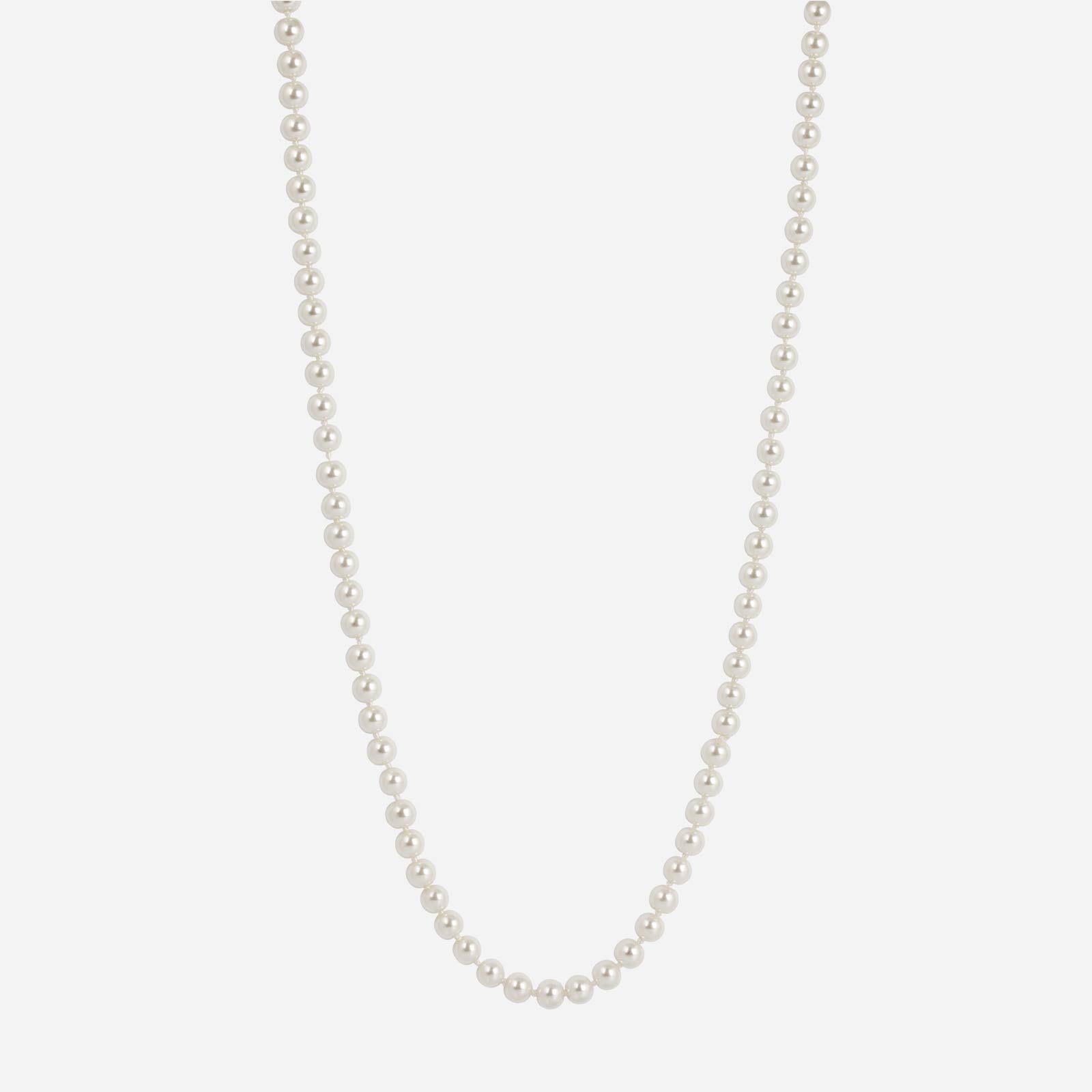 Pärlhalsband - vita pärlor, 120 cm.