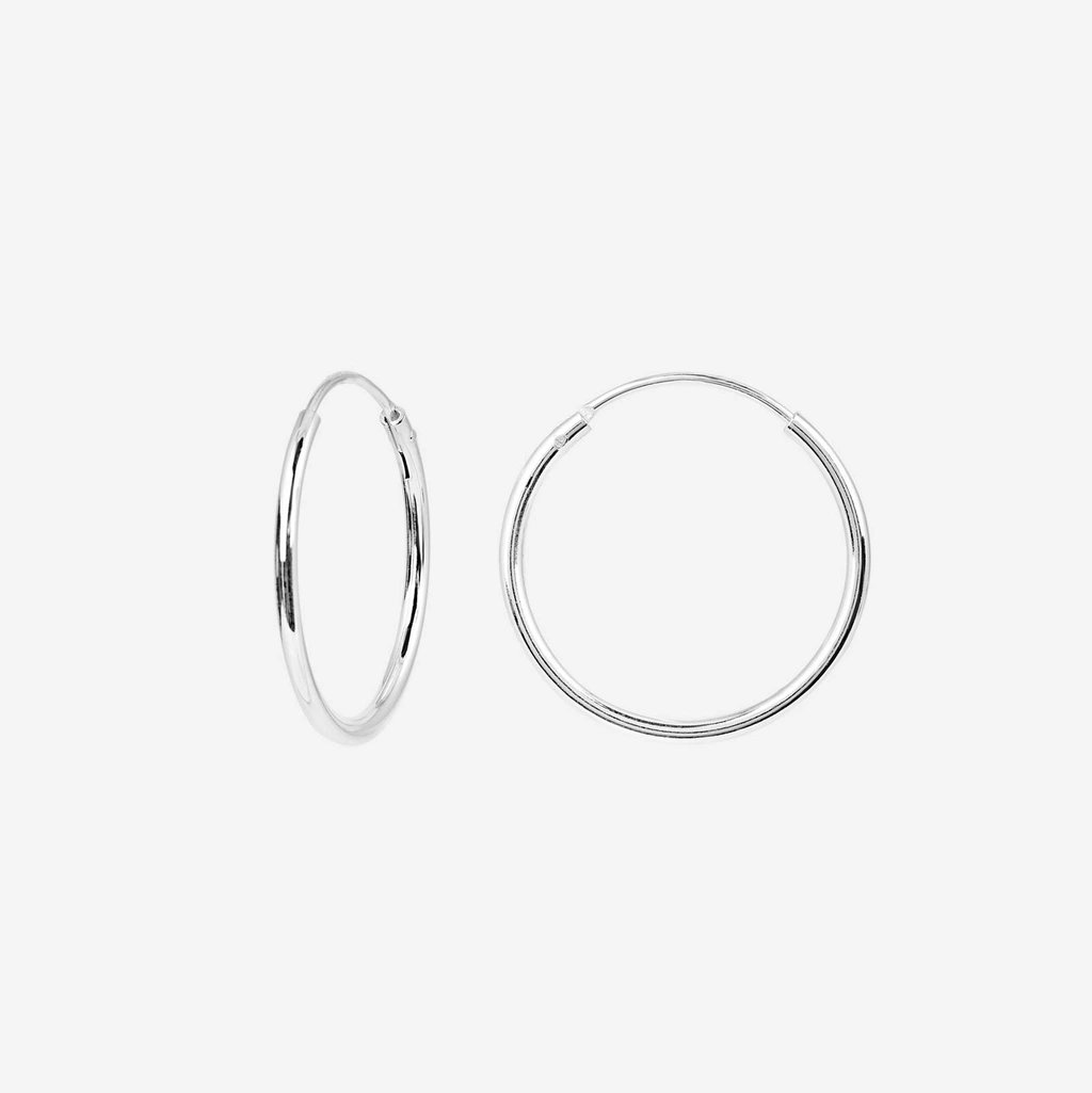 Örhängen i äkta silver - hoops 18 mm